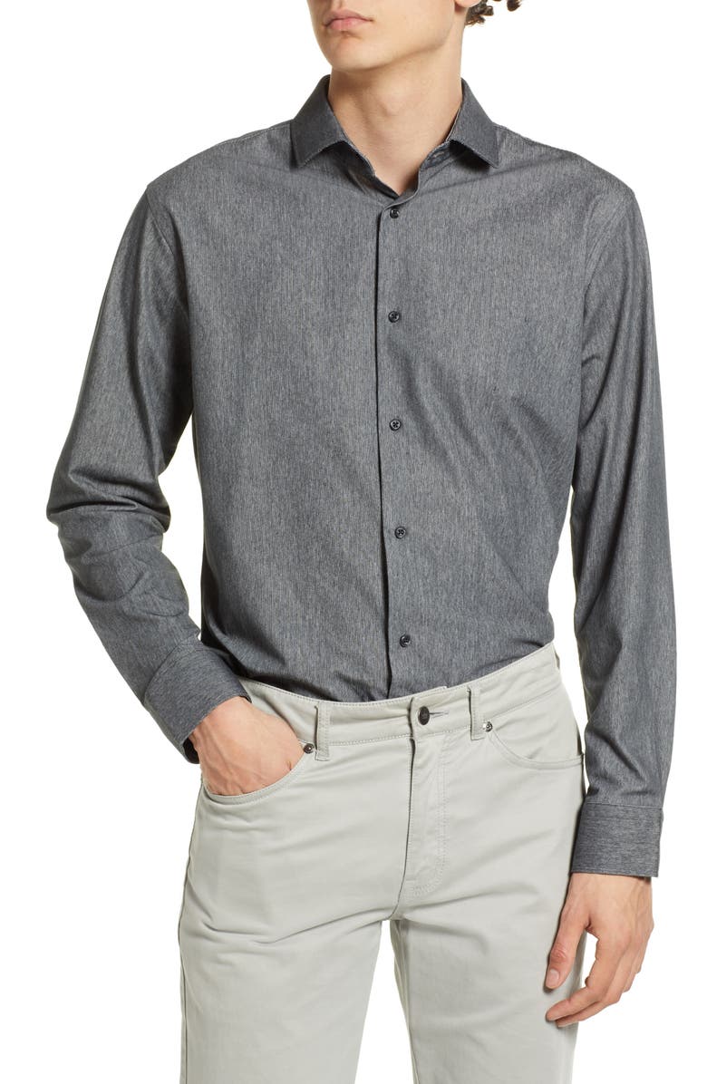 Nordstrom Trim Fit Non-Iron Flexweave Dress Shirt, Main, color, 