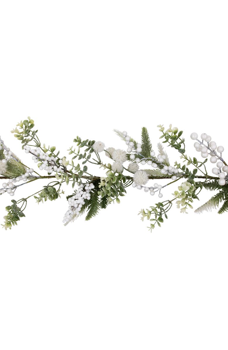 Northlight Glittered Berries and Eucalyptus Artificial Christmas Garland - 5' - Unlit, Alternate, color, 