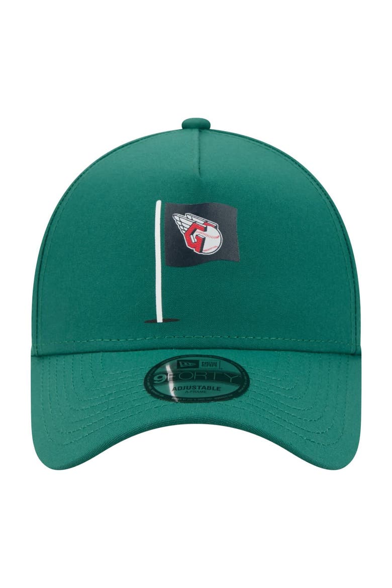 Men's New Era  Green Cleveland Guardians Pin Seeker 9FORTY A-Frame Adjustable Hat, Alternate, color, Green
