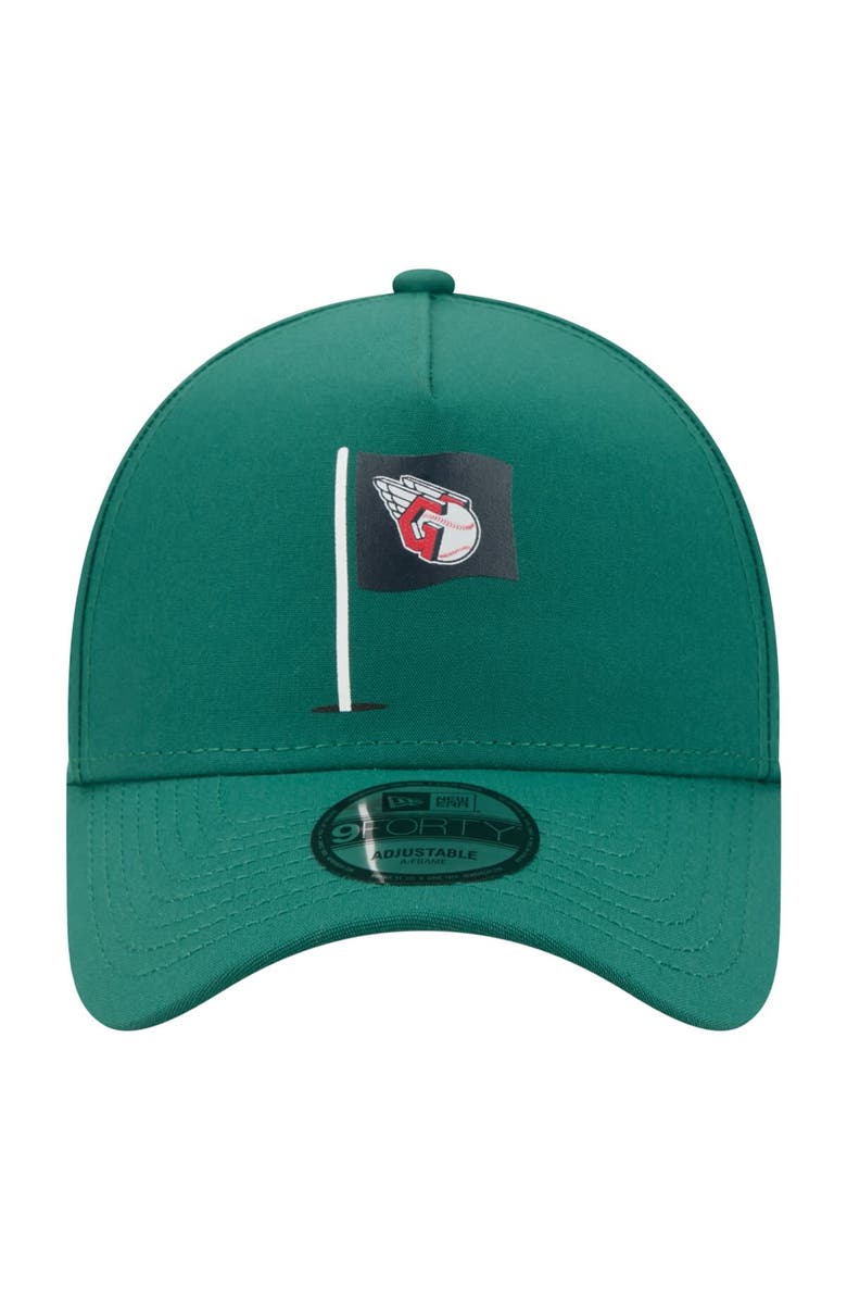 New Era Men's New Era Green Cleveland Guardians Pin Seeker 9FORTY A-Frame Adjustable Hat, Alternate, color, Green