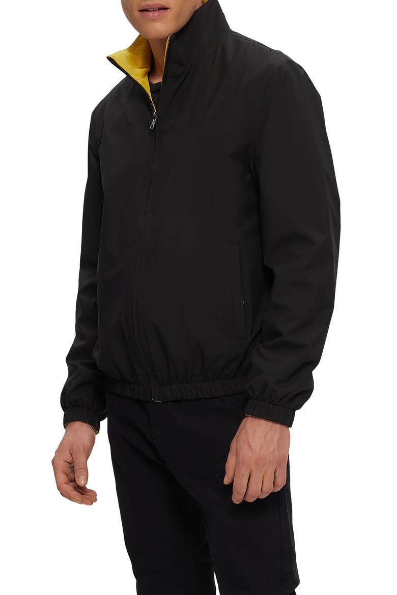 Reversible Zip Jacket, Main, color, BLACK/YELLOW
