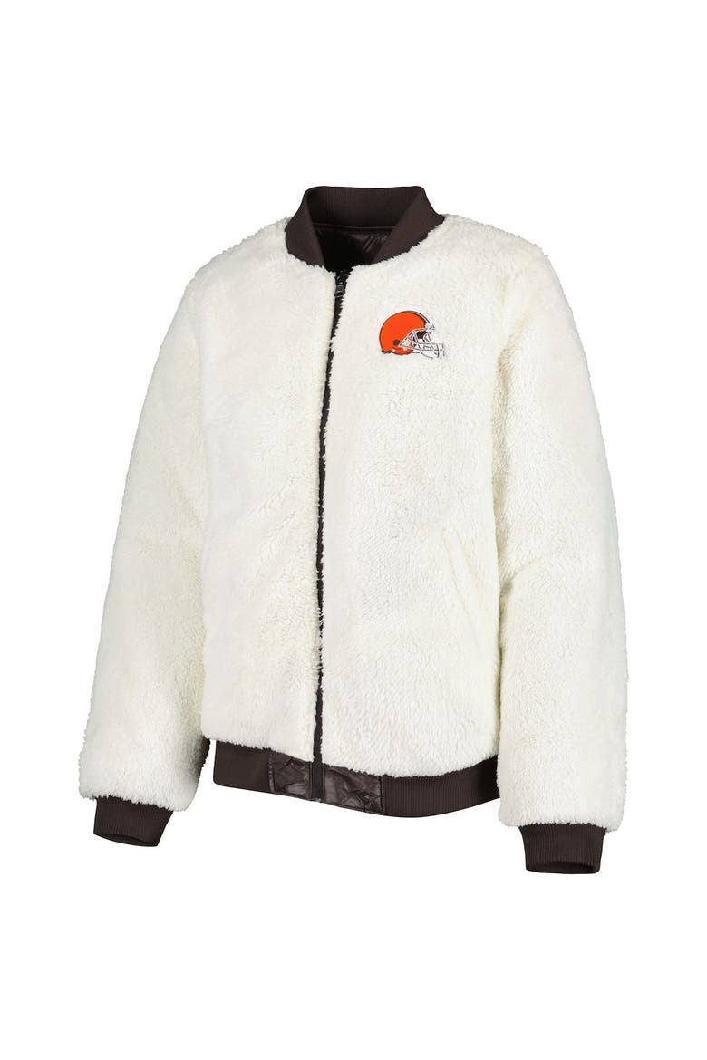 Women's G-III 4Her by Carl Banks Oatmeal/Brown Cleveland Browns Switchback Reversible Full-Zip Jacket, Alternate, color, Oatmeal