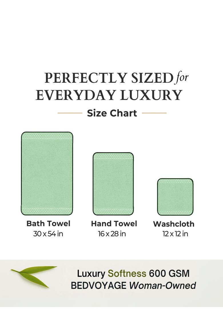 Viscose Odor & Mildew Resistant Spa Towel Collection, 6pc Set, Alternate, color, Seaglass