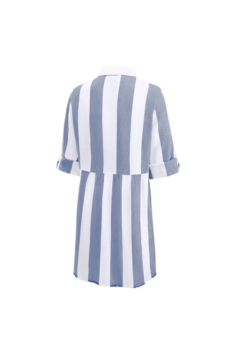 Women's Tommy Bahama  Navy/White Dallas Cowboys Rugby Beach Stripe Button-Up Tunic, Alternate, color, Navy