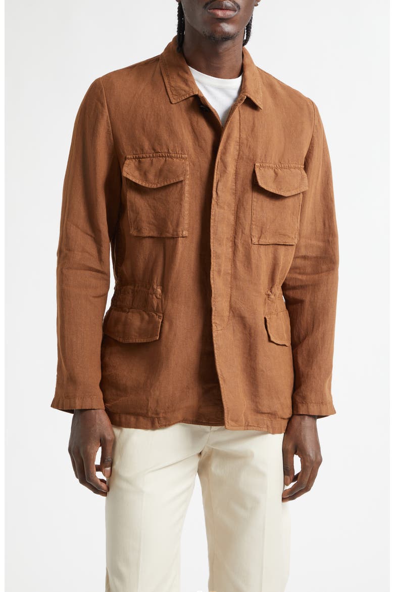 Linen Field Jacket, Main, color, SIENNA