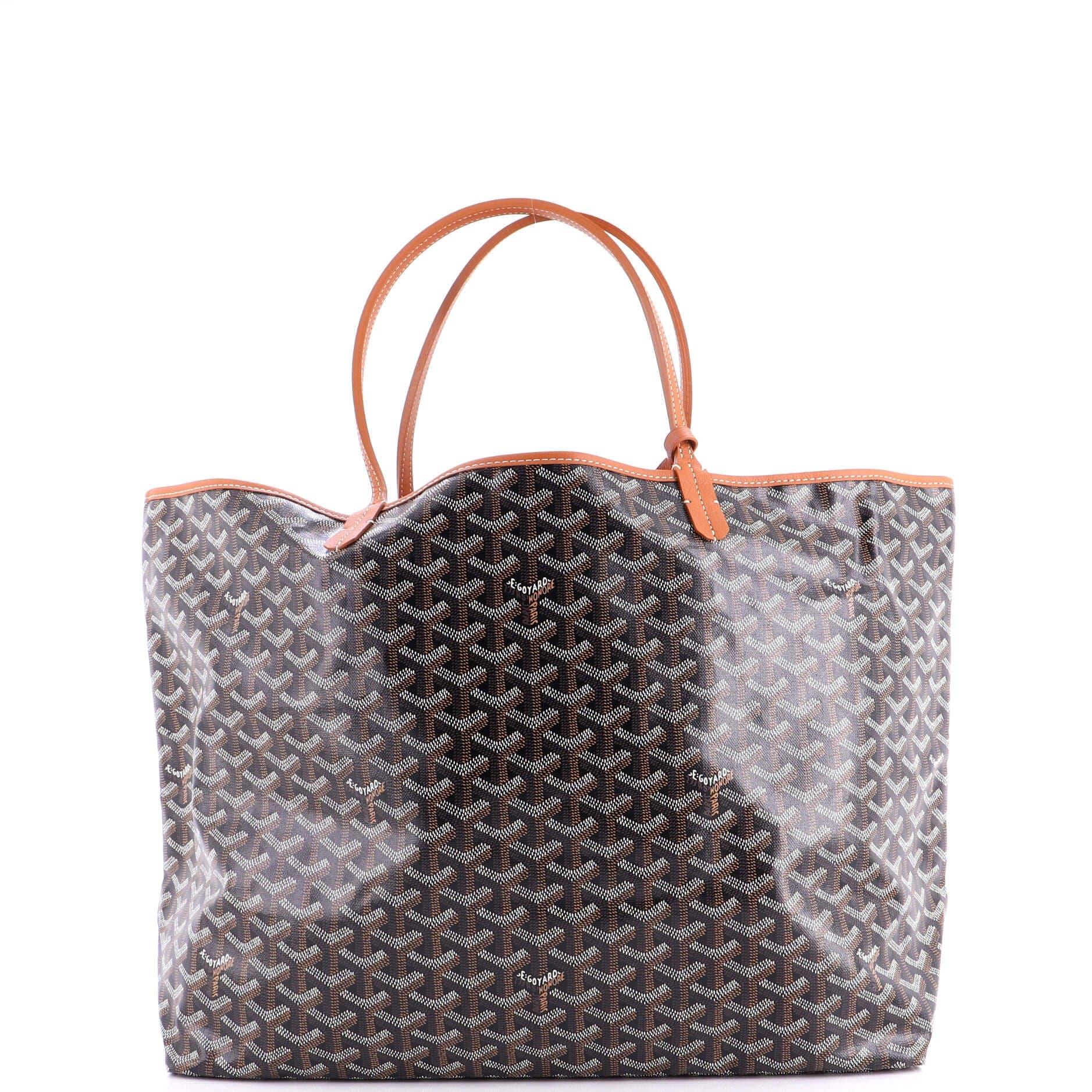 Pre-Owned Goyard Saint Louis Tote Coated Canvas GM, Main, color, Brown