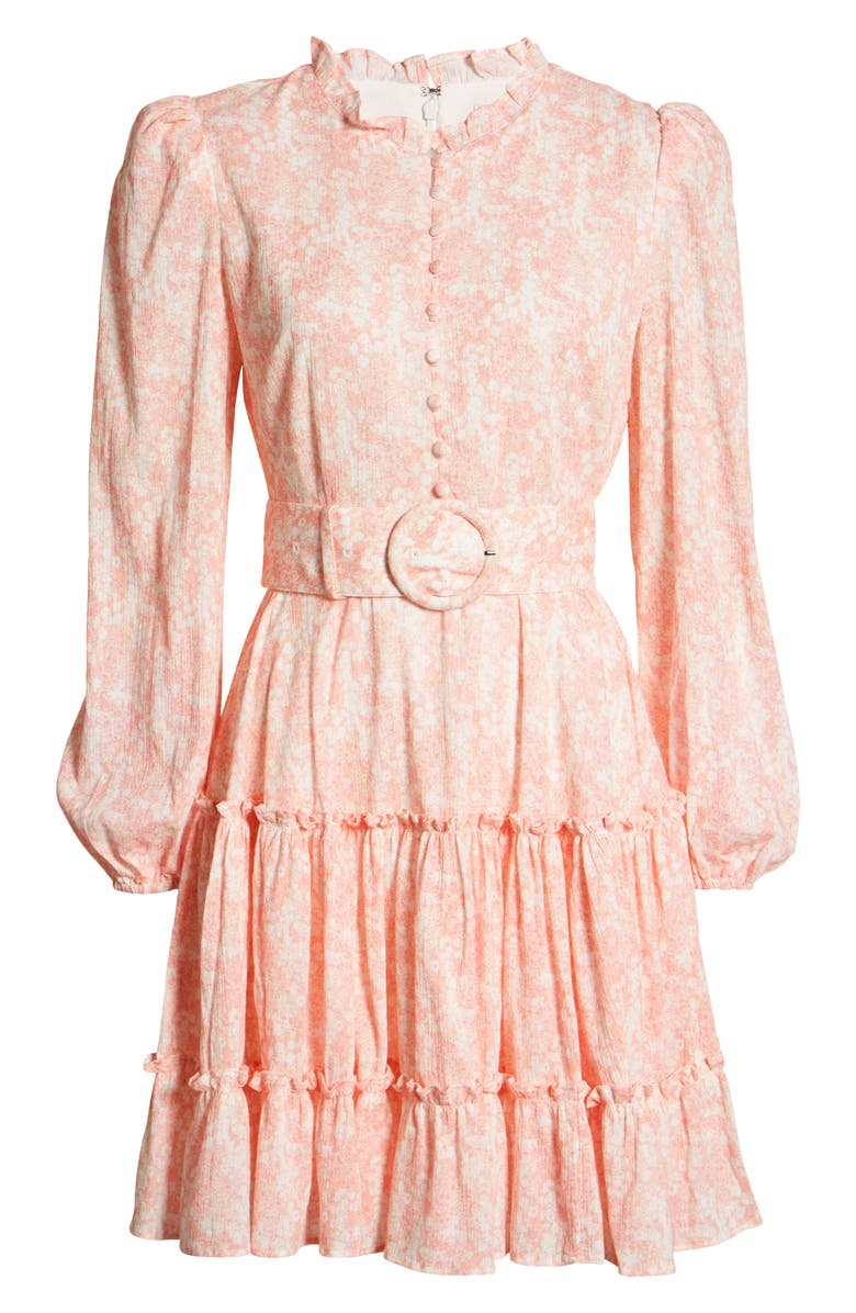 Rachel Parcell Rachel Parcel Tiered Long Sleeve Fit & Flare Minidress, Alternate, color, 