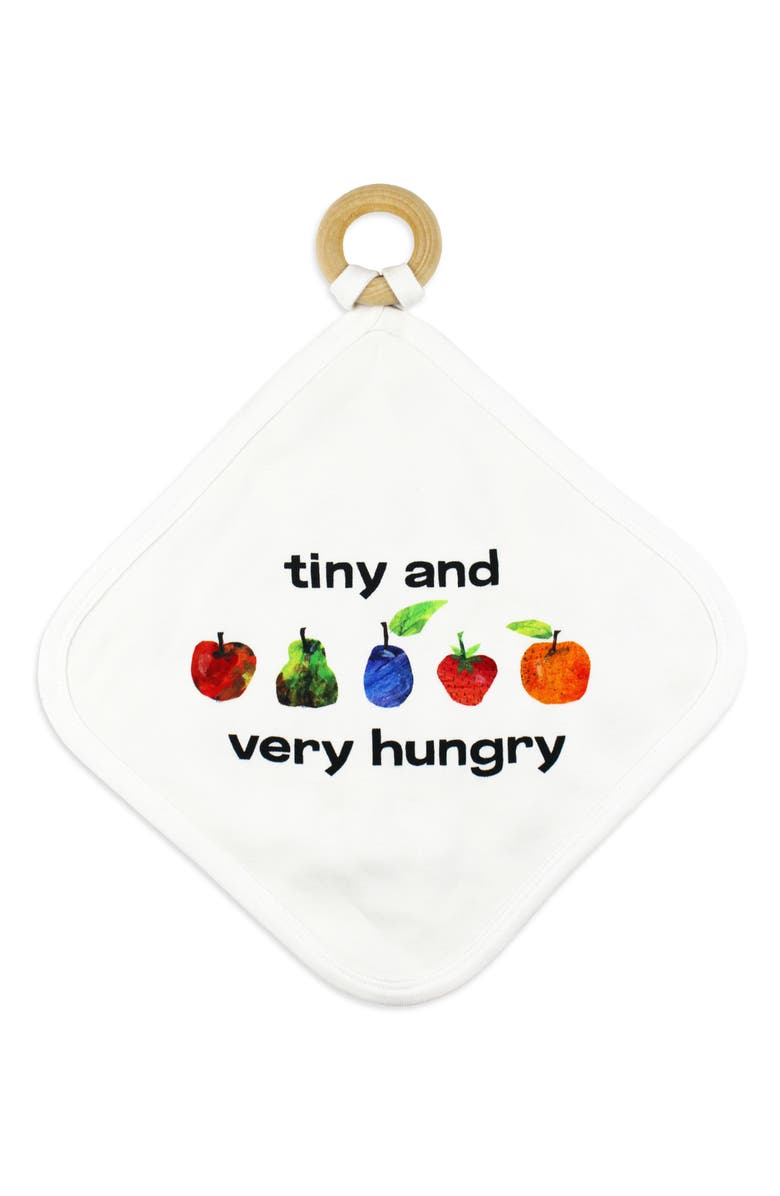 L'ovedbaby x 'The Very Hungry Caterpillar<sup>™</sup>' Lovey Organic Cotton Cloth with Removable Teether Ring, Main, color, Fruit