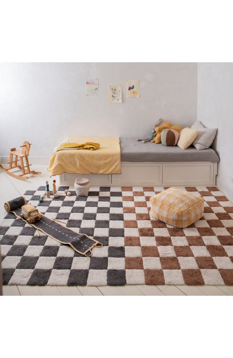 Lorena Canals Washable Rug Kitchen Tiles, Alternate, color, Natural, Dark Grey