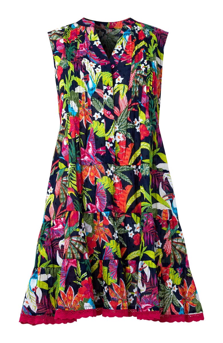 Joe Browns Sleeveless Tiered Tunic, Alternate, color, Multi Tropical