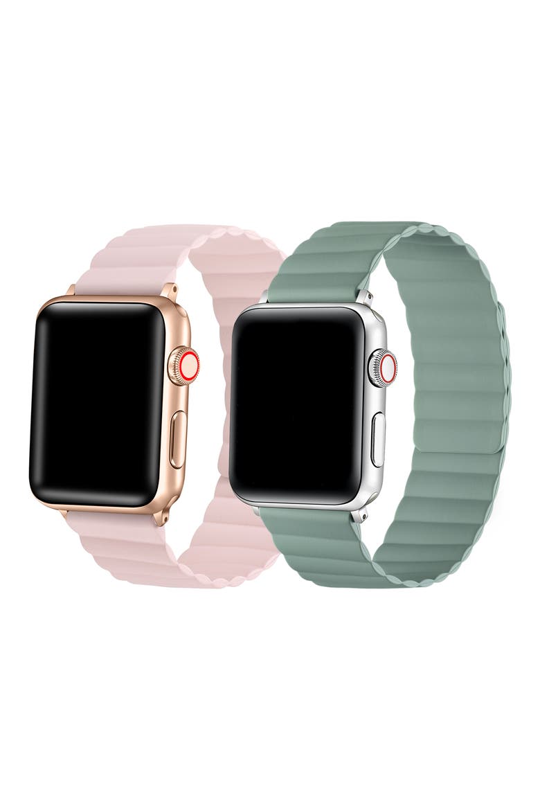 2-Pack Assorted Magnetic Silicone Apple Watch® Watchbands, Alternate, color, PINK ASSORTED