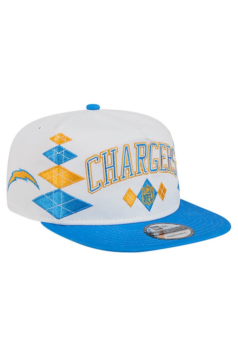 Men's New Era  White Los Angeles Chargers Argyle 19TWENTY Adjustable Hat, Main, color, White