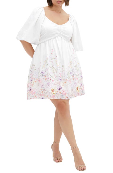 Mindy Floral Print Minidress (Plus)