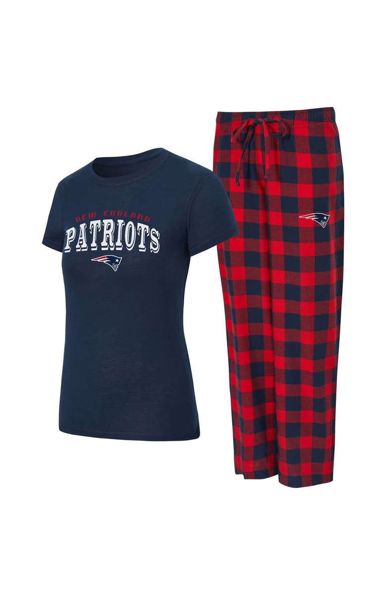 CONCEPTS SPORT Women's Concepts Sport Navy/Red New England Patriots Avondale T-Shirt & Pants Flannel PJ Set, Main, color, Navy