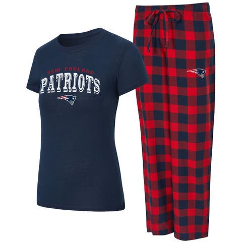 Women's Concepts Sport  Navy/Red New England Patriots Avondale T-Shirt & Pants Flannel PJ Set