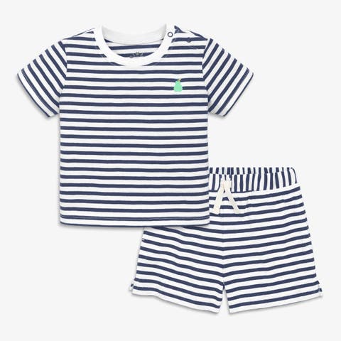 Baby Stripe Embroidered Set
