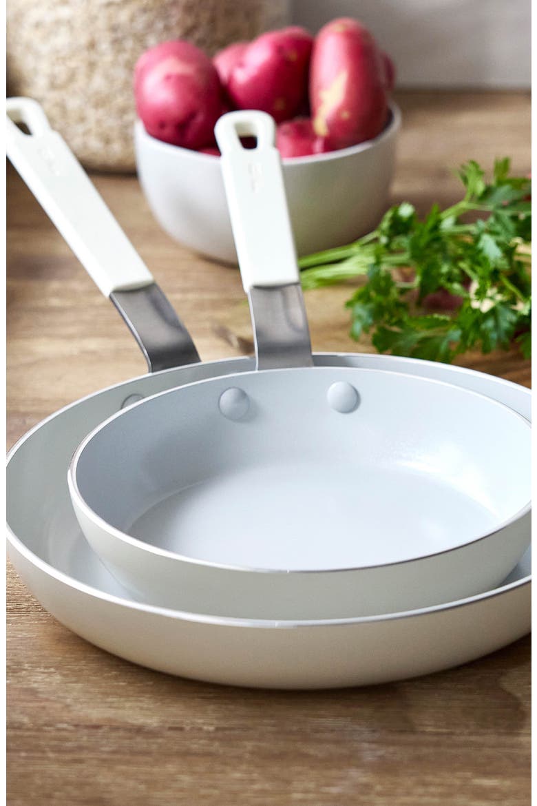 x Bobby Flay Professional Ceramic Nonstick 8" & 10" Frypan Set, Alternate, color, CREAM