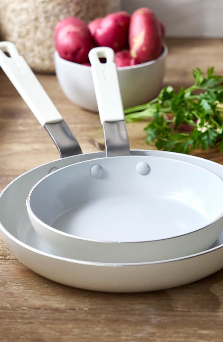 GreenPan x Bobby Flay Professional Ceramic Nonstick 8" & 10" Frypan Set, Alternate, color, Cream