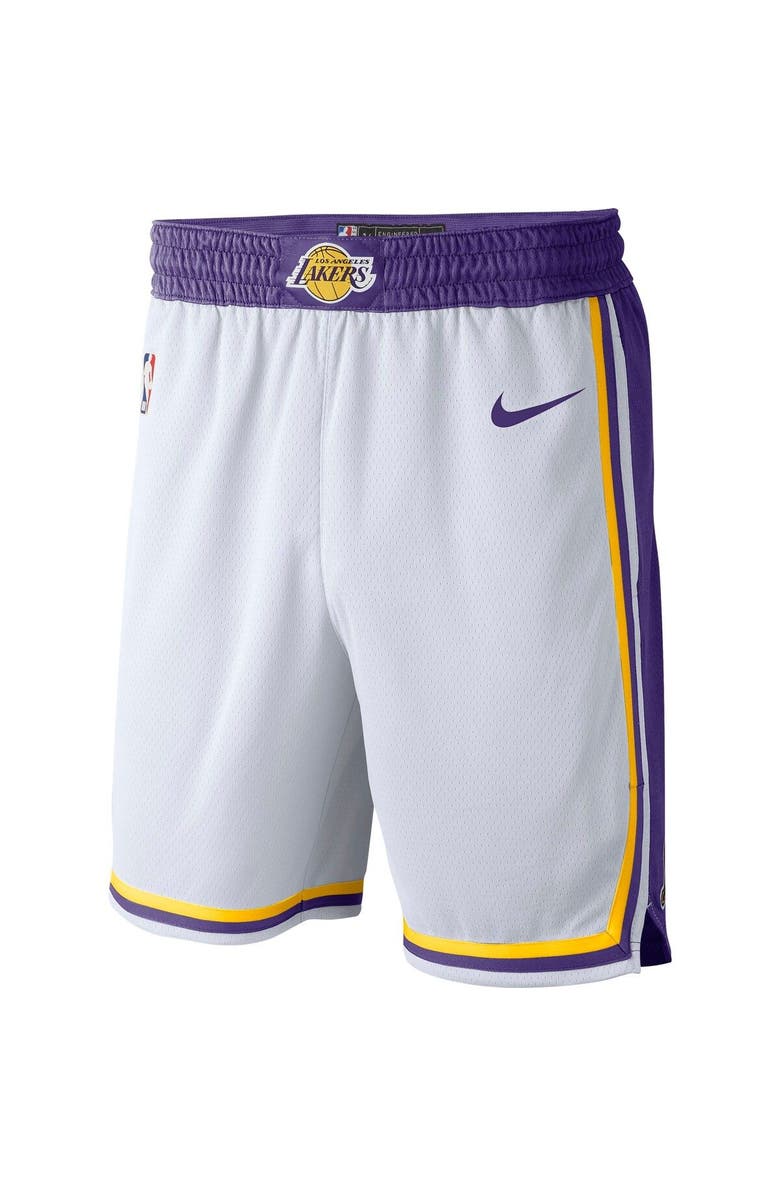 Nike Men's Nike White Los Angeles Lakers 2019/20 Association Edition Swingman Shorts, Alternate, color, 
