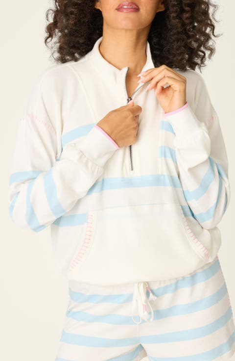 Pupcation Palms Quarter Zip Pullover