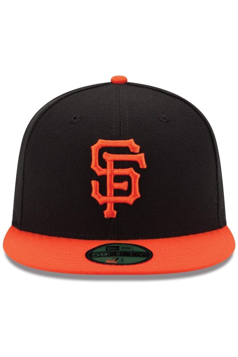 Men's New Era Black/Orange San Francisco Giants Authentic Collection On-Field 59FIFTY Fitted Hat, Alternate, color, BLACK