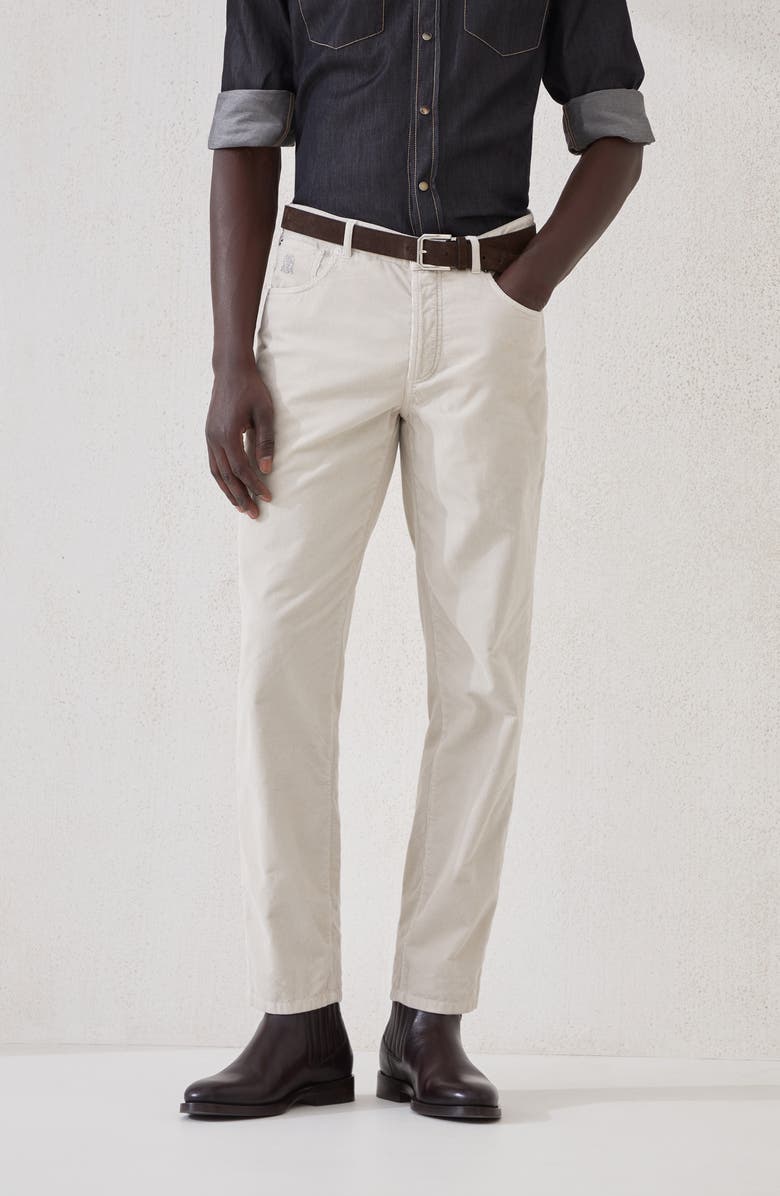 Brunello Cucinelli Corduroy trousers, Alternate, color, Ecru