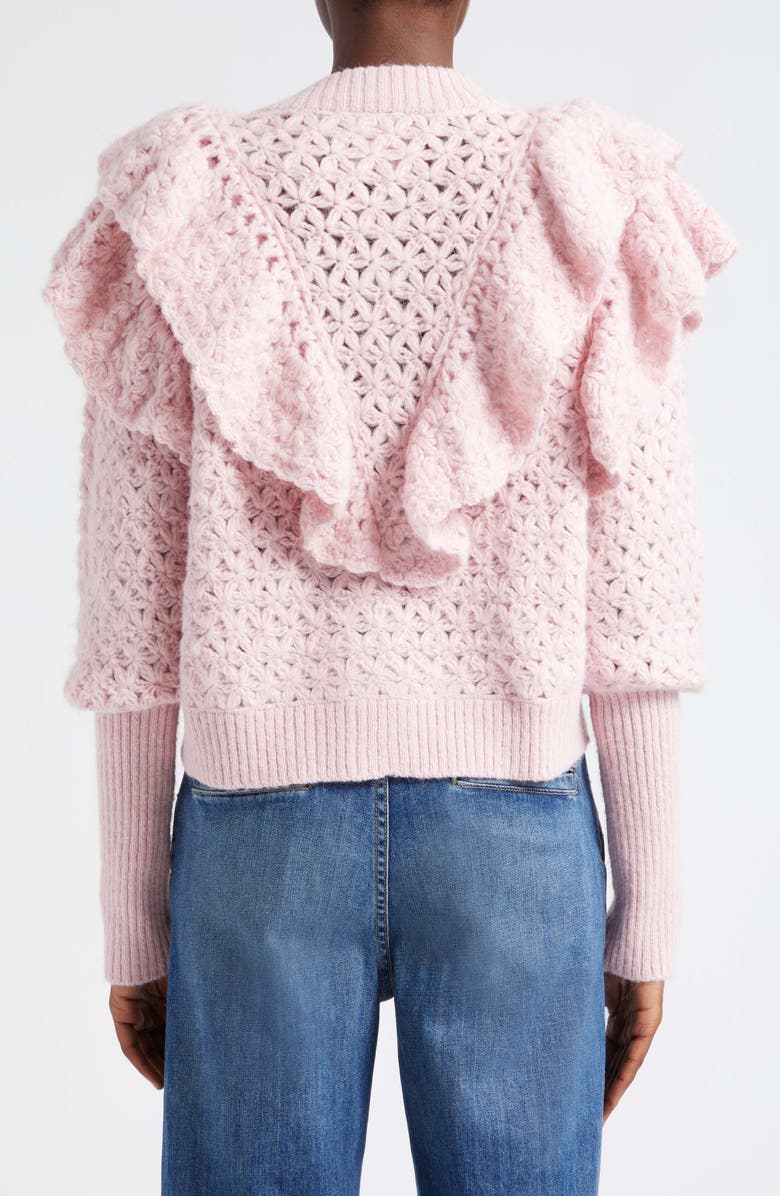 FARM Rio Ruffle Cardigan, Alternate, color, Pink