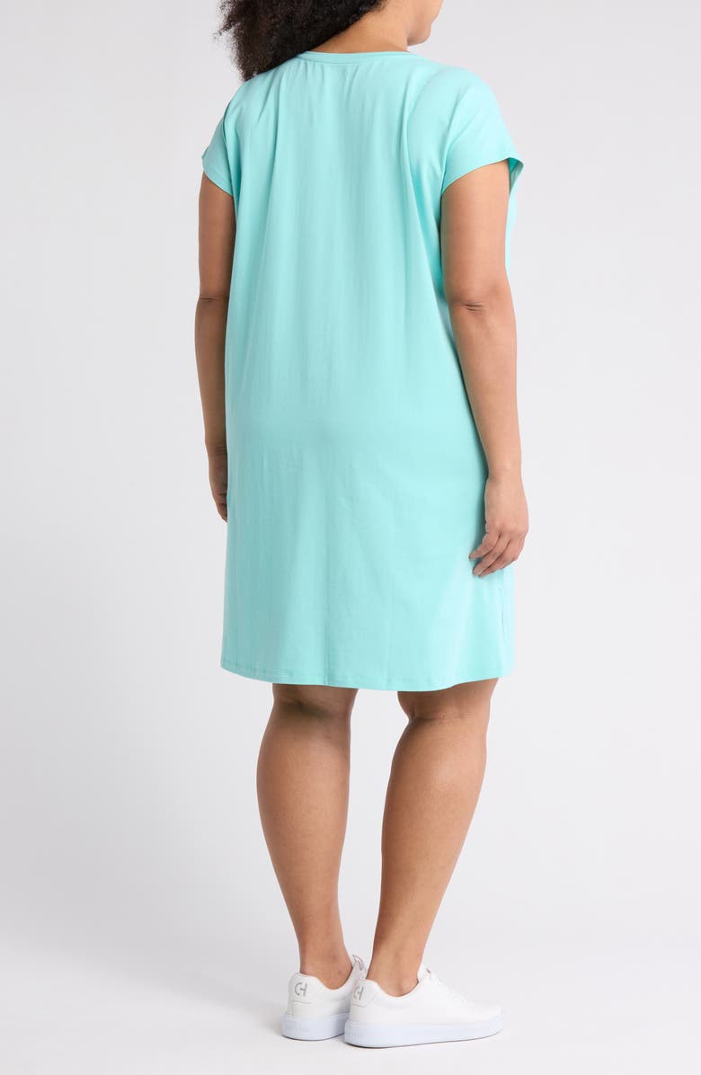 Eileen Fisher V-Neck Tank Dress, Alternate, color, Aqua