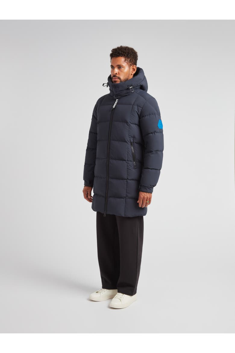 EZ Hooded Boxed Puffer Coat, Alternate, color, INK/BLACK