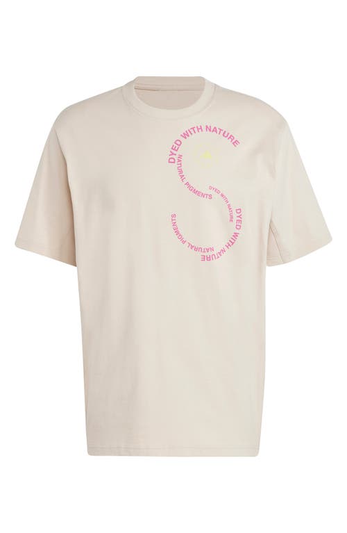 Adidas By Stella Mccartney Sportswear Organic Cotton Graphic T-shirt In Neutral