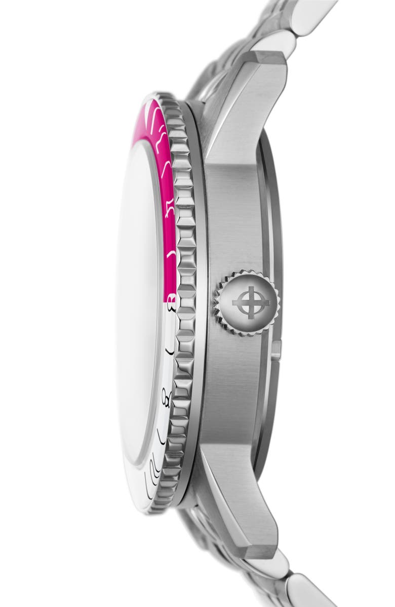 Zodiac GMT Automatic Stainless Steel Watch, 40mm, Alternate, color, Silver