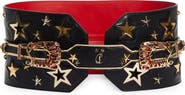 Christian Louboutin Giddy Star Embellished Wide Leather Belt