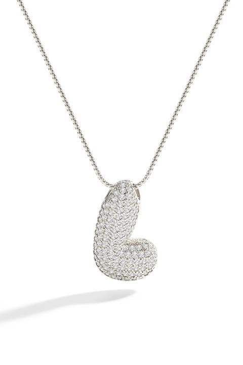 Pave Bubble Initial Necklace