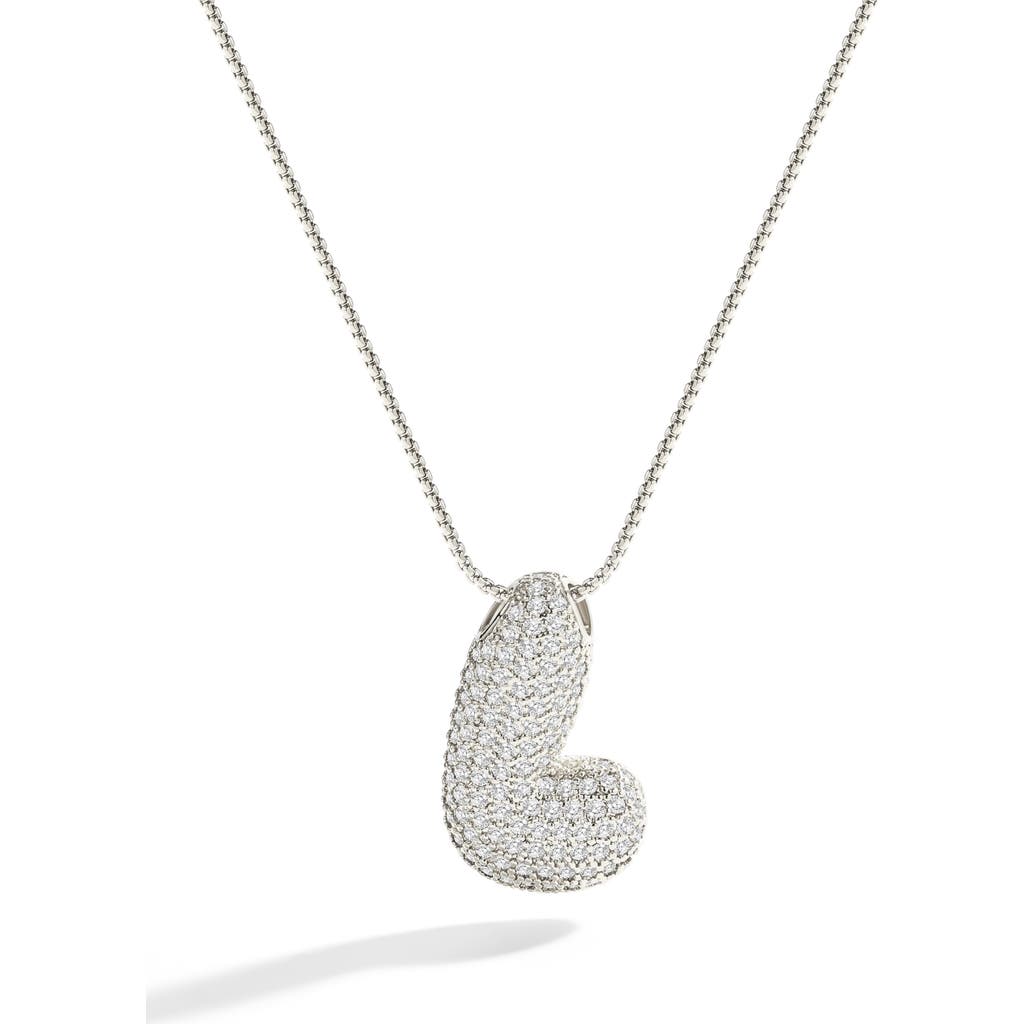 Mint & Lily Pave Bubble Initial Necklace