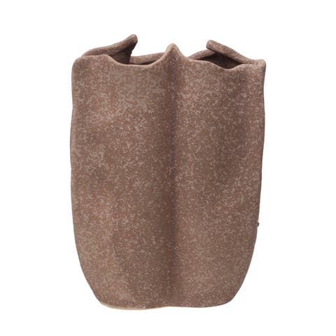 Stoneware Vase, Distressed Matte Reactive Glaze