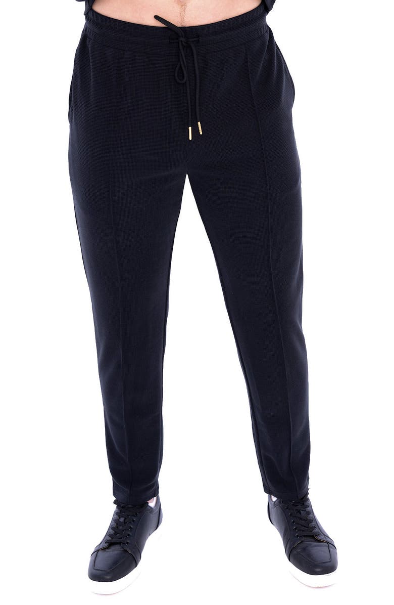 Dai Moda Men's Norman Pintuck Knit Drawstring Pant, Main, color, Black