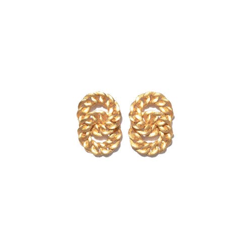 Zarux Twin Circle Earrings In Gold
