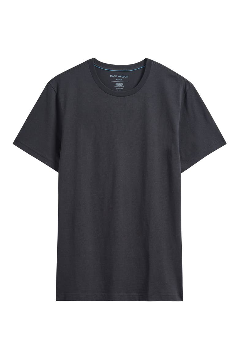 Slim Fit Crewneck Pima Cotton T-Shirt, Alternate, color, TRUE BLACK