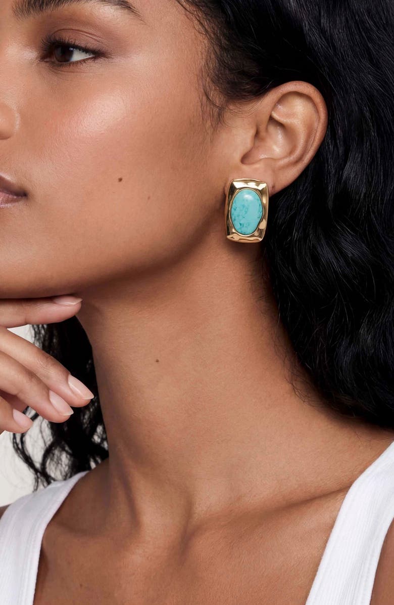 Ettika Hidden Treasures Turquoise Drop Earrings, Alternate, color, Turquoise