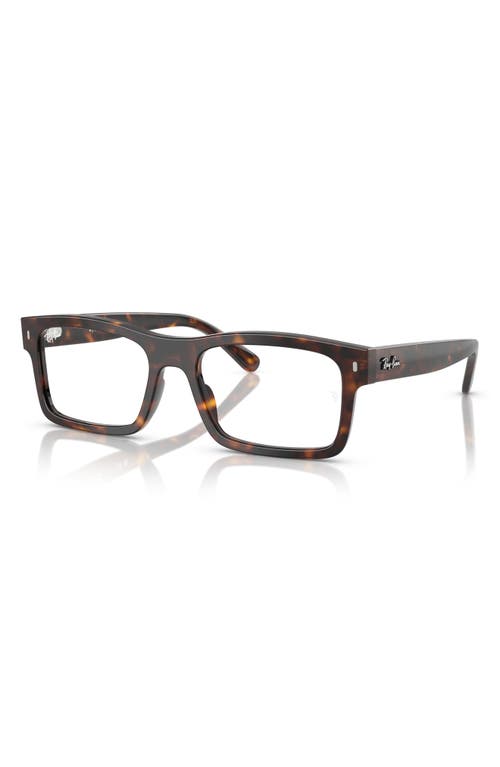 Ray Ban Ray-ban 56mm Rectangle Optical Glasses In Havana