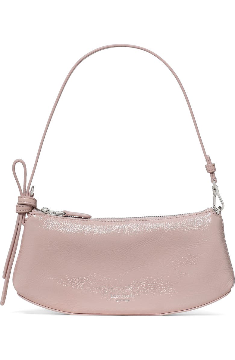 Kate Spade New York loop crinkle patent leather pochette shoulder bag, Main, color, Morning Beach