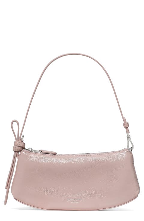 loop crinkle patent leather pochette shoulder bag