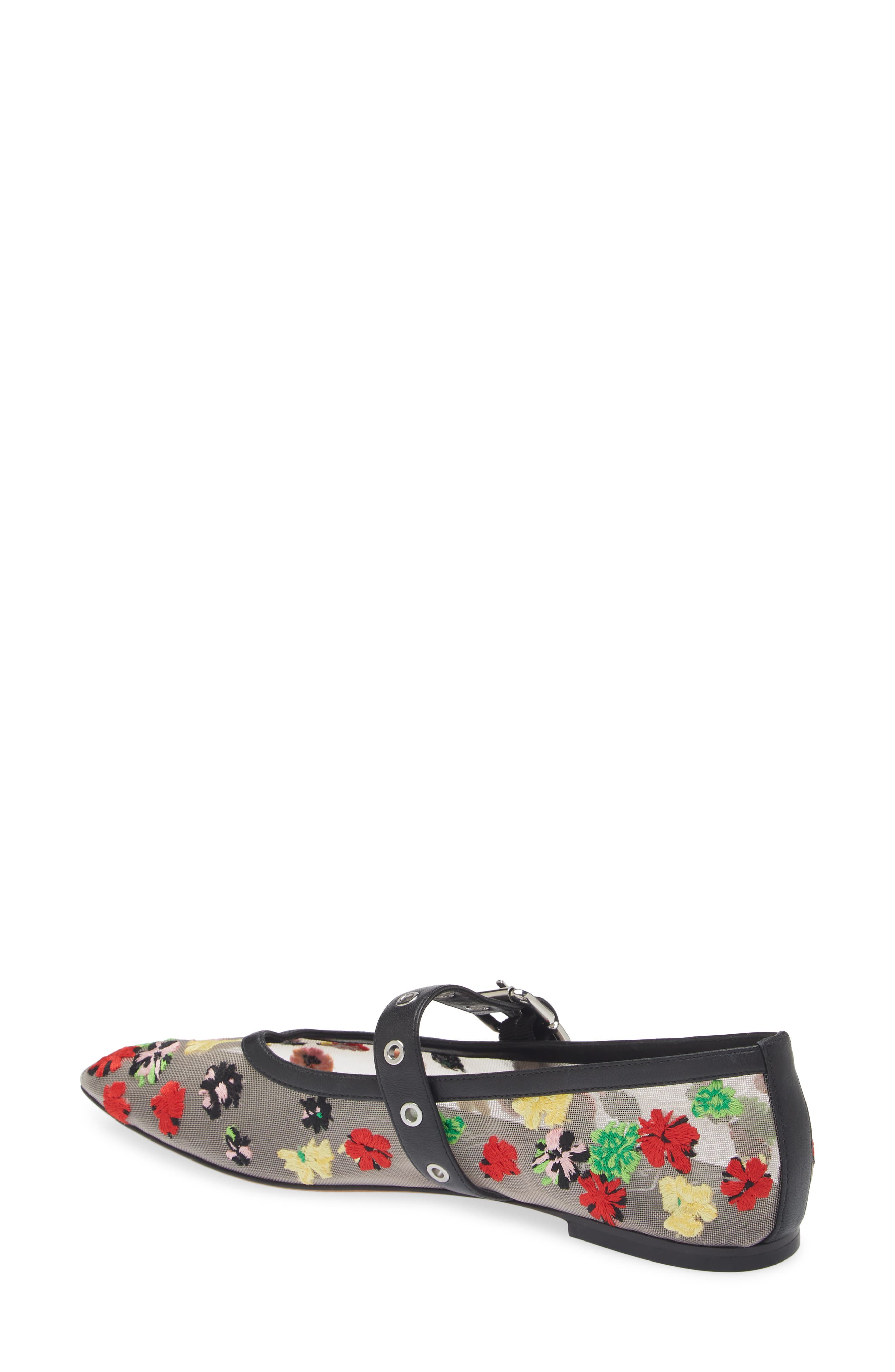 Flowerworks Mesh Mary Jane Flat, Alternate, color, CREME MULTI