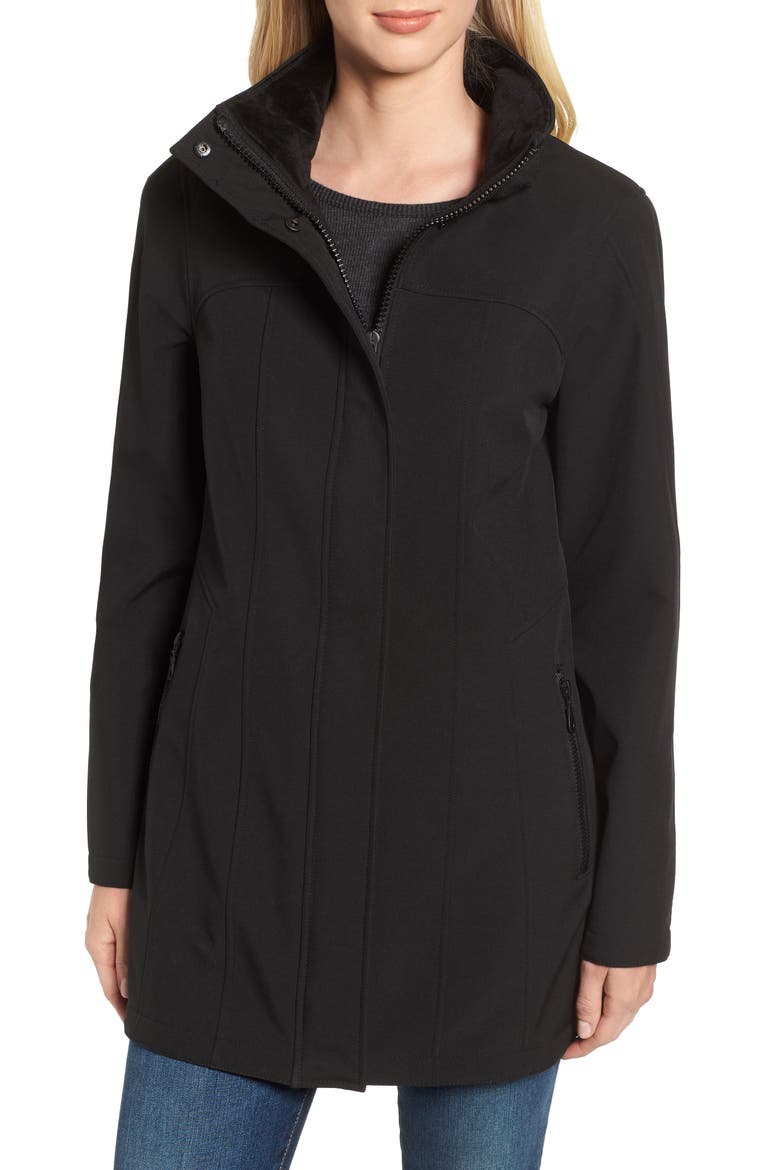 Hooded Soft Shell Jacket, Alternate, color, BLACK