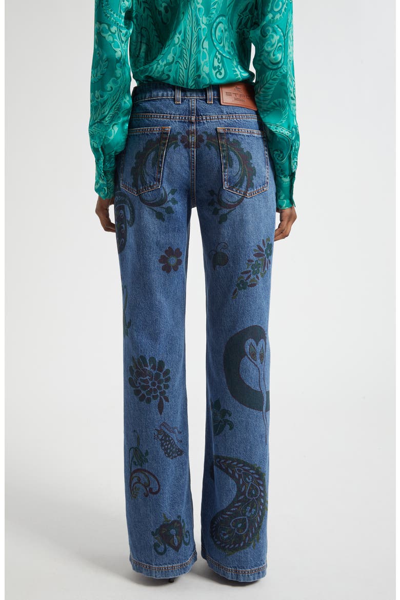 Paisley Print Flare Jeans, Alternate, color, MULTICOLOR AZURE BASE