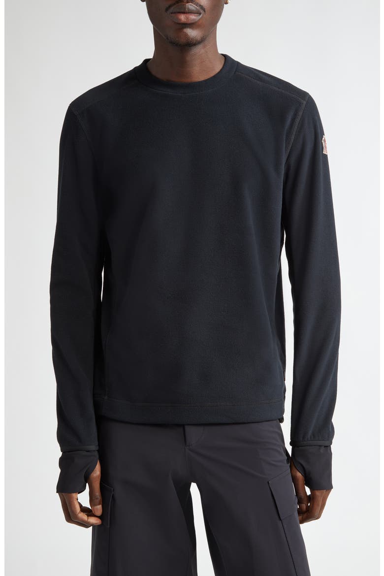 Fleece Sweatshirt, Main, color, BLACK
