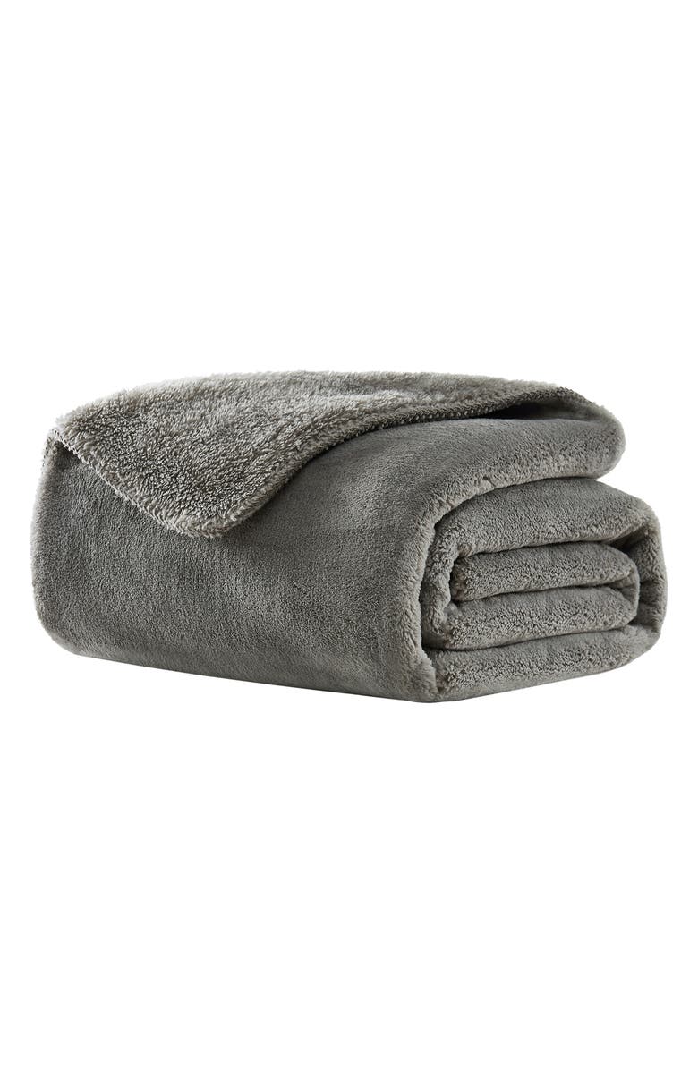 UGG<sup>®</sup> Whitecap Fleece Throw Blanket, Main, color, Seal