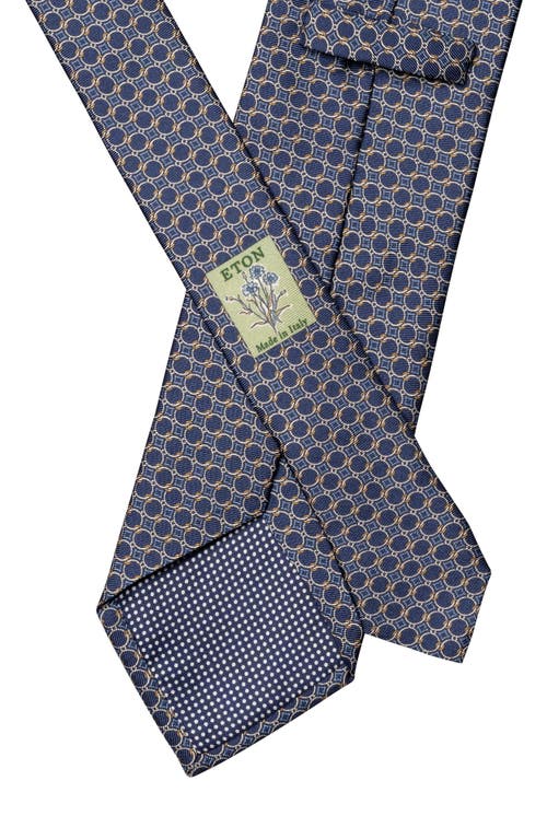 Eton Classic Geometric Silk Tie In Blue