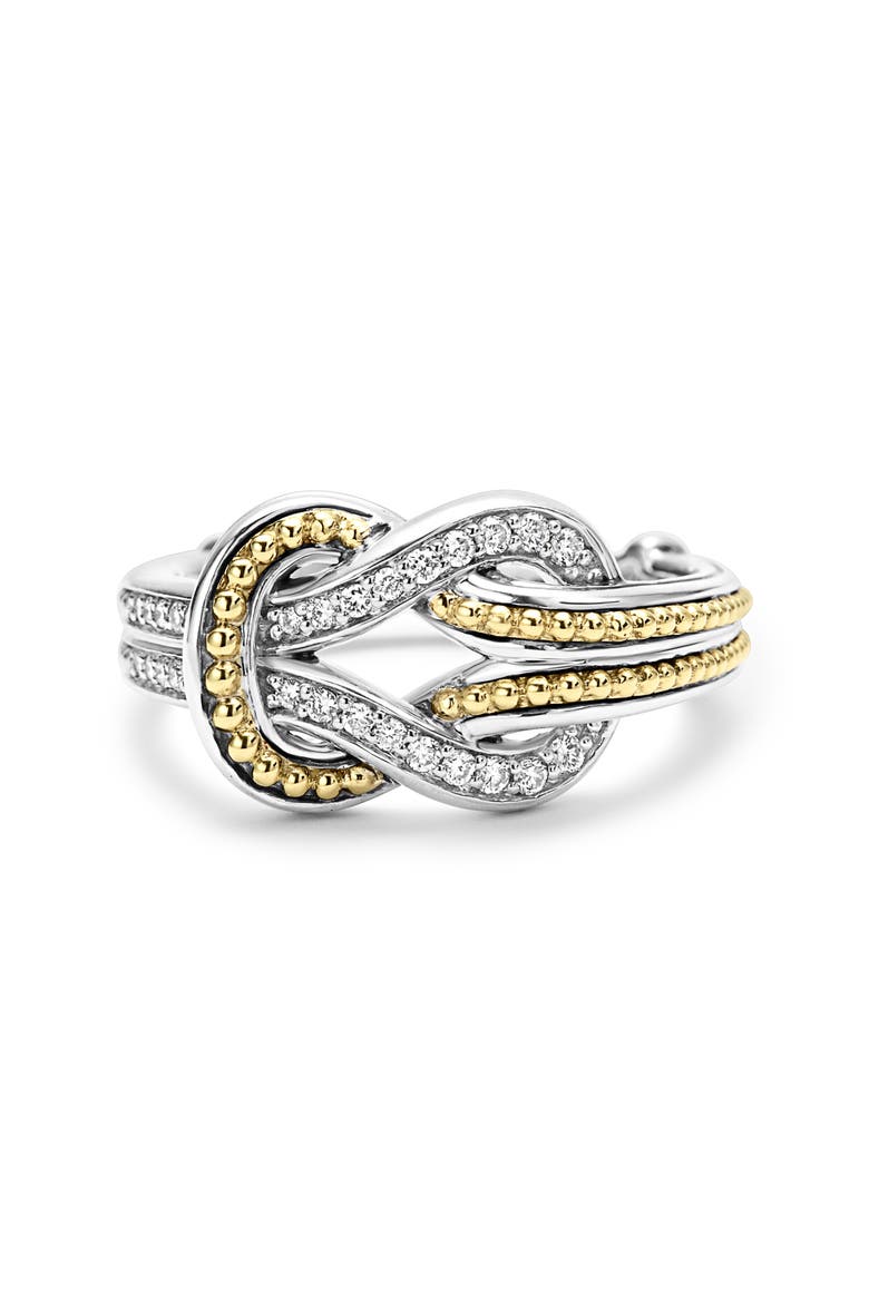 Newport Diamond Knot Ring, Alternate, color, SILVER/ GOLD