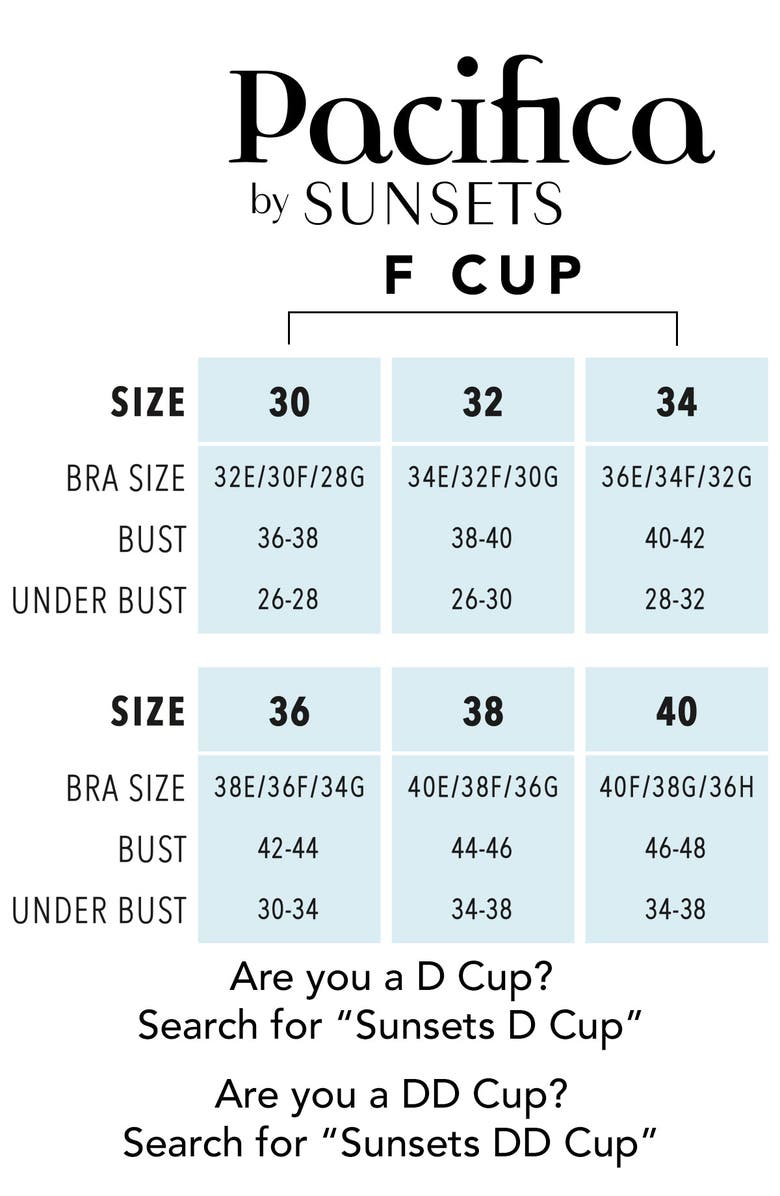 Pacifica by Sunsets Mirabella Bikini Swimsuit Top - F Cup, Alternate, color, Black Pacifica